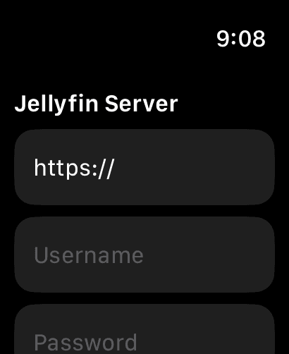jwatch Sign in screen on Apple Watch