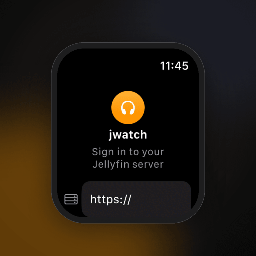 TunefinWatch Sign in screen on Apple Watch
